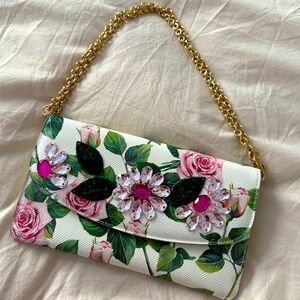 Dolce & Gabbana floral rose crystal embellished crossbody bag